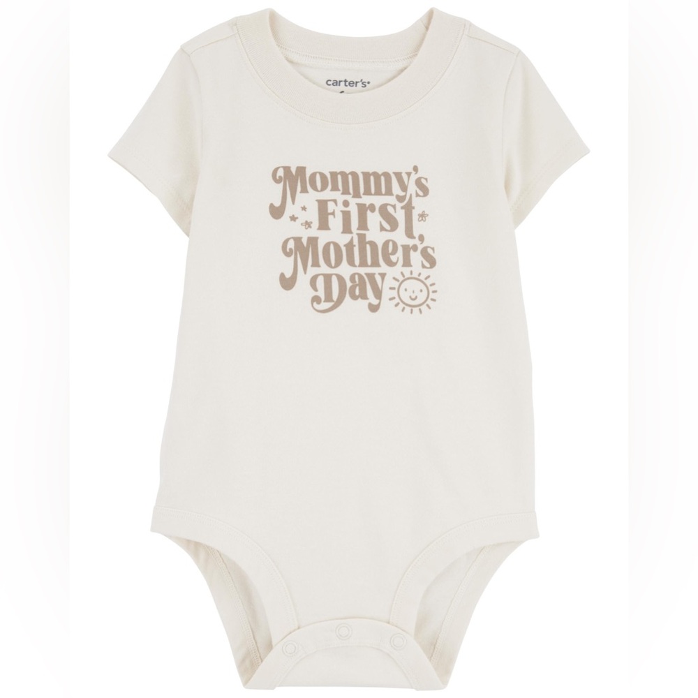 Carters Mommy's First Mother's Day Cream cotton Bodysuit 6m